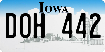IA license plate DOH442