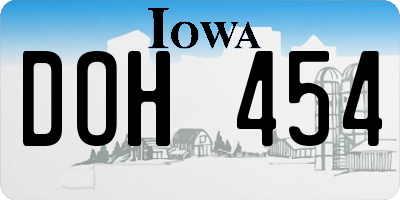 IA license plate DOH454