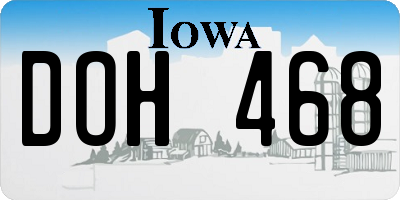 IA license plate DOH468