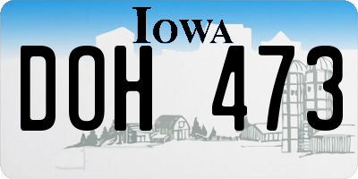 IA license plate DOH473