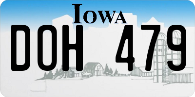 IA license plate DOH479