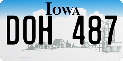 IA license plate DOH487
