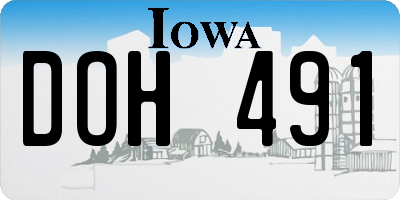 IA license plate DOH491