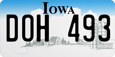 IA license plate DOH493