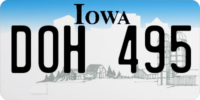 IA license plate DOH495