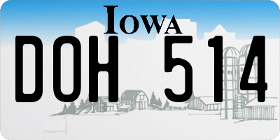 IA license plate DOH514