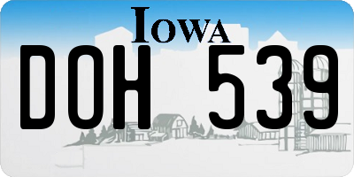 IA license plate DOH539