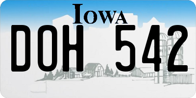 IA license plate DOH542