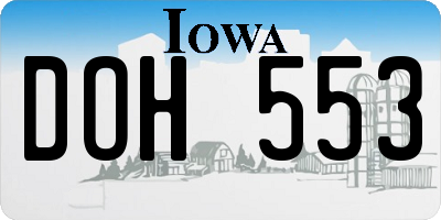IA license plate DOH553