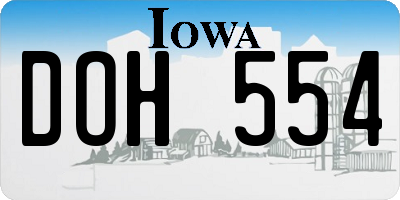 IA license plate DOH554