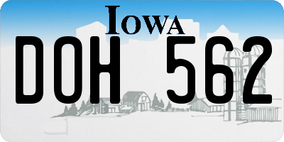 IA license plate DOH562