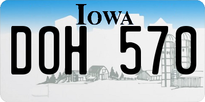 IA license plate DOH570