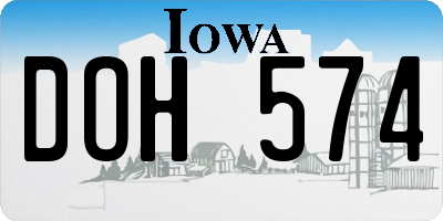 IA license plate DOH574