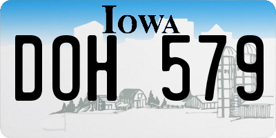 IA license plate DOH579