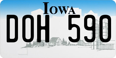IA license plate DOH590
