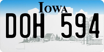 IA license plate DOH594