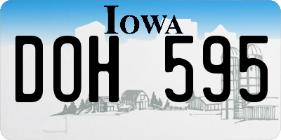 IA license plate DOH595
