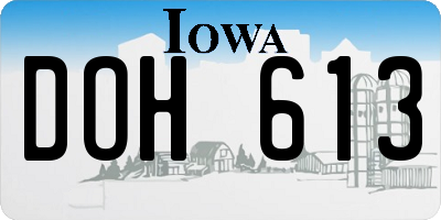 IA license plate DOH613