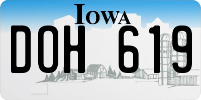 IA license plate DOH619
