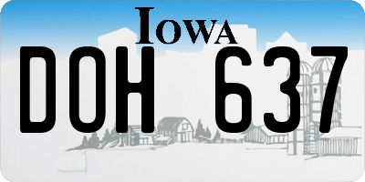 IA license plate DOH637