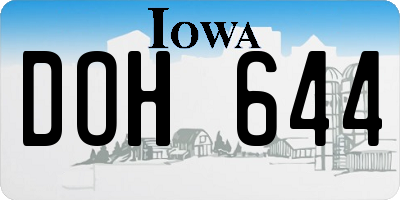 IA license plate DOH644