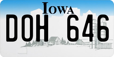 IA license plate DOH646