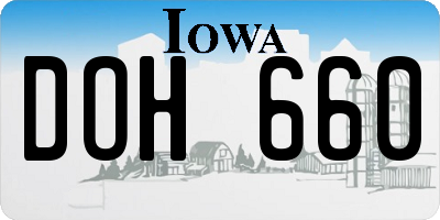 IA license plate DOH660