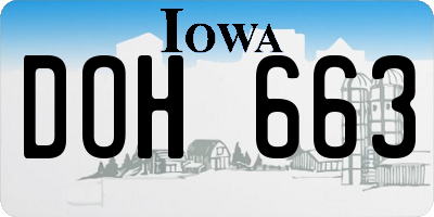 IA license plate DOH663