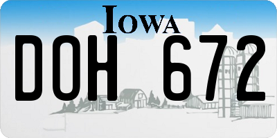 IA license plate DOH672