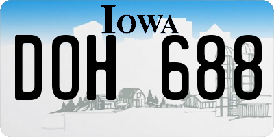 IA license plate DOH688