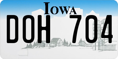 IA license plate DOH704