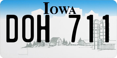 IA license plate DOH711