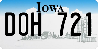 IA license plate DOH721