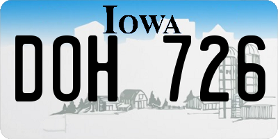 IA license plate DOH726