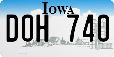 IA license plate DOH740