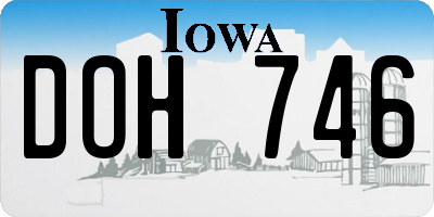 IA license plate DOH746