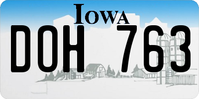 IA license plate DOH763