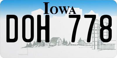 IA license plate DOH778