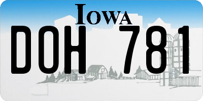 IA license plate DOH781