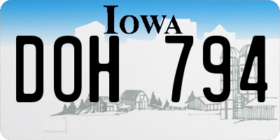 IA license plate DOH794