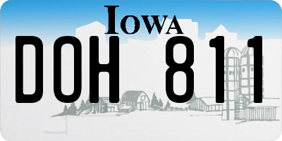 IA license plate DOH811