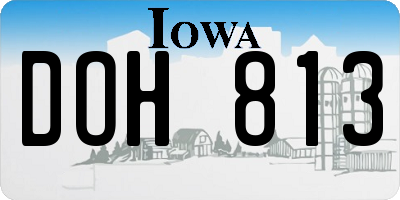IA license plate DOH813