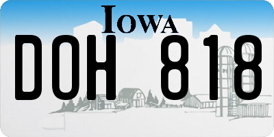 IA license plate DOH818