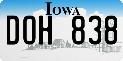 IA license plate DOH838