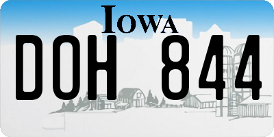 IA license plate DOH844