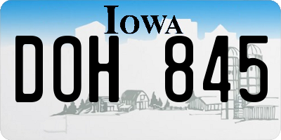 IA license plate DOH845