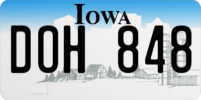 IA license plate DOH848