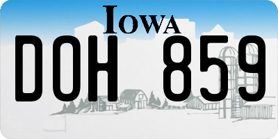 IA license plate DOH859