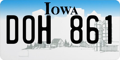 IA license plate DOH861