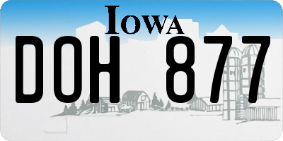 IA license plate DOH877